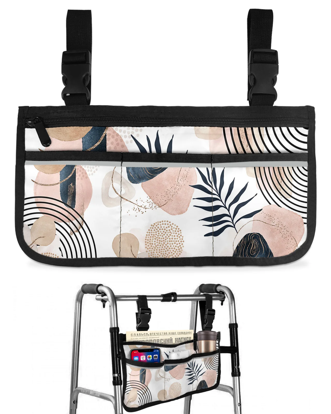 Modern Boho Geometric Abstract Wheelchair Bag With Pockets Armrest Side Bags Electric Scooter Walking Frame Storage Pouch
Modern Boho Geometric Abstract Wheelchair Bag With Pockets Armrest Side Bags Electric Scooter Walking Frame Storage Pouch
