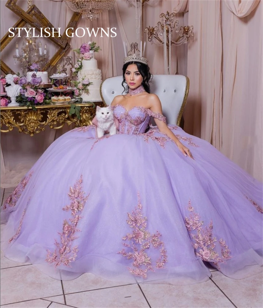 Princess Purple Off The Shoulder Ball Gown Quinceanera Dress For Girls Beaded Appliques Sweet 16 Birthday Party Gowns Lace Up
Princess Purple Off The Shoulder Ball Gown Quinceanera Dress For Girls Beaded Appliques Sweet 16 Birthday Party Gowns Lace Up