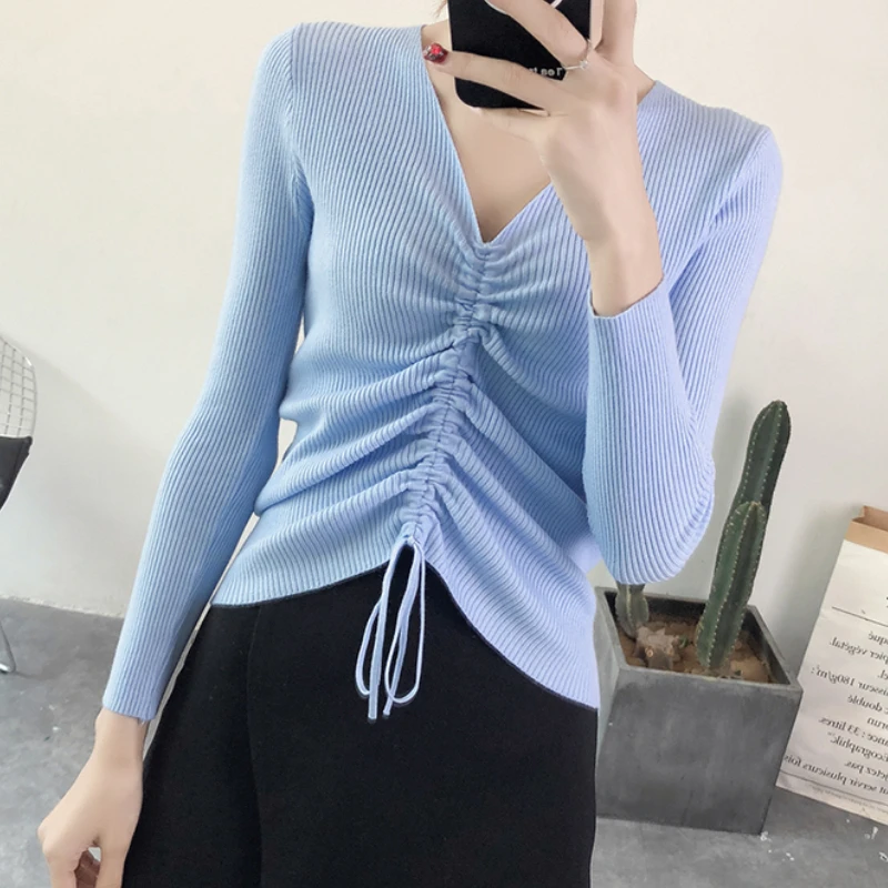 Harajuku Sweater Women's Clothing Autumn Winter New V-neck Knitted Slim Pullover Women Tops Drawstring Long Sleeve Clothes 73B
Harajuku Sweater Women's Clothing Autumn Winter New V-neck Knitted Slim Pullover Women Tops Drawstring Long Sleeve Clothes 73B