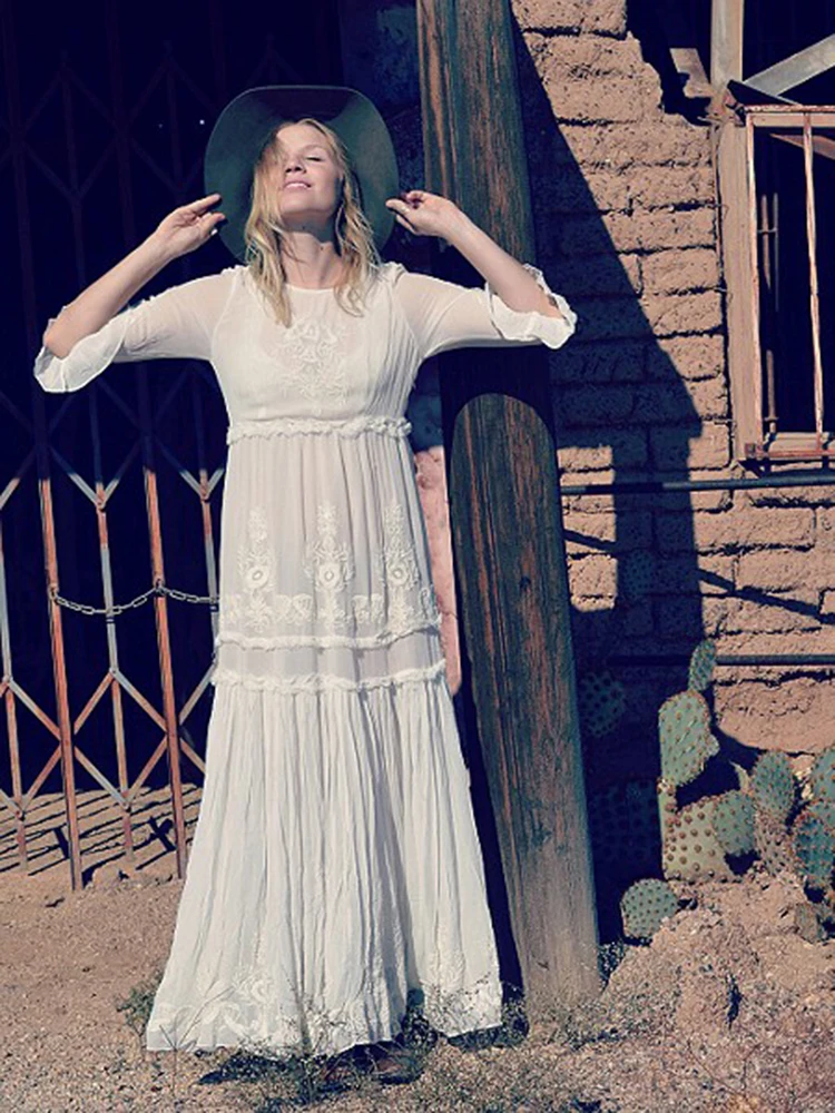 Khalee Yose Boho Embroidery Maxi Dress Boho Vintage Chic Women Dresses White Black Long Sleeve V-neck LadiesHippie Ladies Dress
Khalee Yose Boho Embroidery Maxi Dress Boho Vintage Chic Women Dresses White Black Long Sleeve V-neck LadiesHippie Ladies Dress