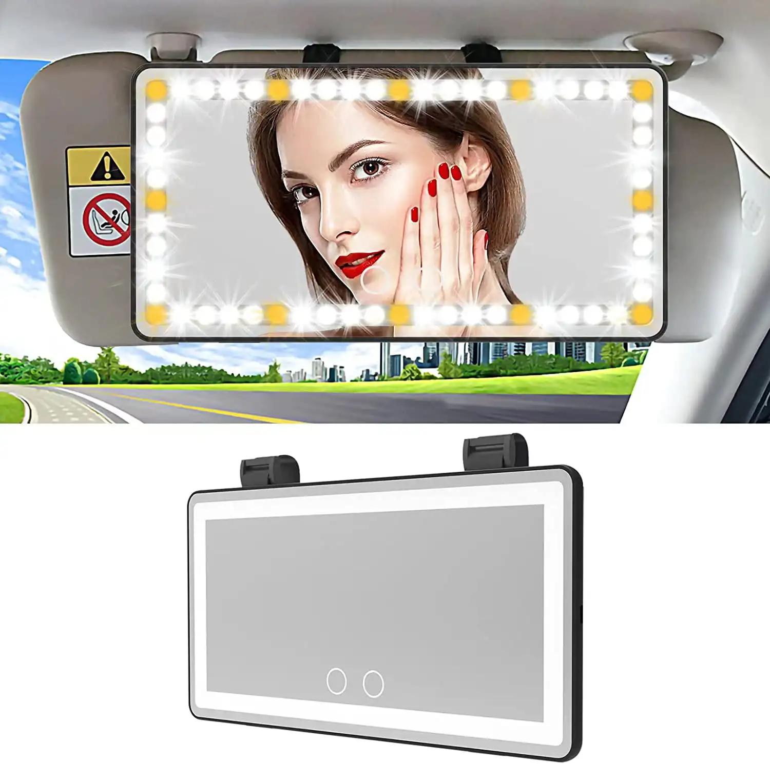 Car Visor Vanity Mirror Car Makeup Mirror with LED Lights for Car Truck SUV Rear View Mirror Sun-Shading Cosmetic Mirror Built-i
Car Visor Vanity Mirror Car Makeup Mirror with LED Lights for Car Truck SUV Rear View Mirror Sun-Shading Cosmetic Mirror Built-i