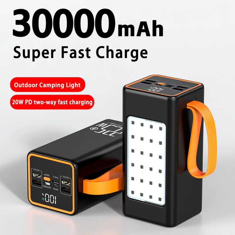 Charging Power Bank 30000mAh High Capacity 66W Fast Charging Laptop External Battery Comes with Flashlight LED Camping Light
Charging Power Bank 30000mAh High Capacity 66W Fast Charging Laptop External Battery Comes with Flashlight LED Camping Light