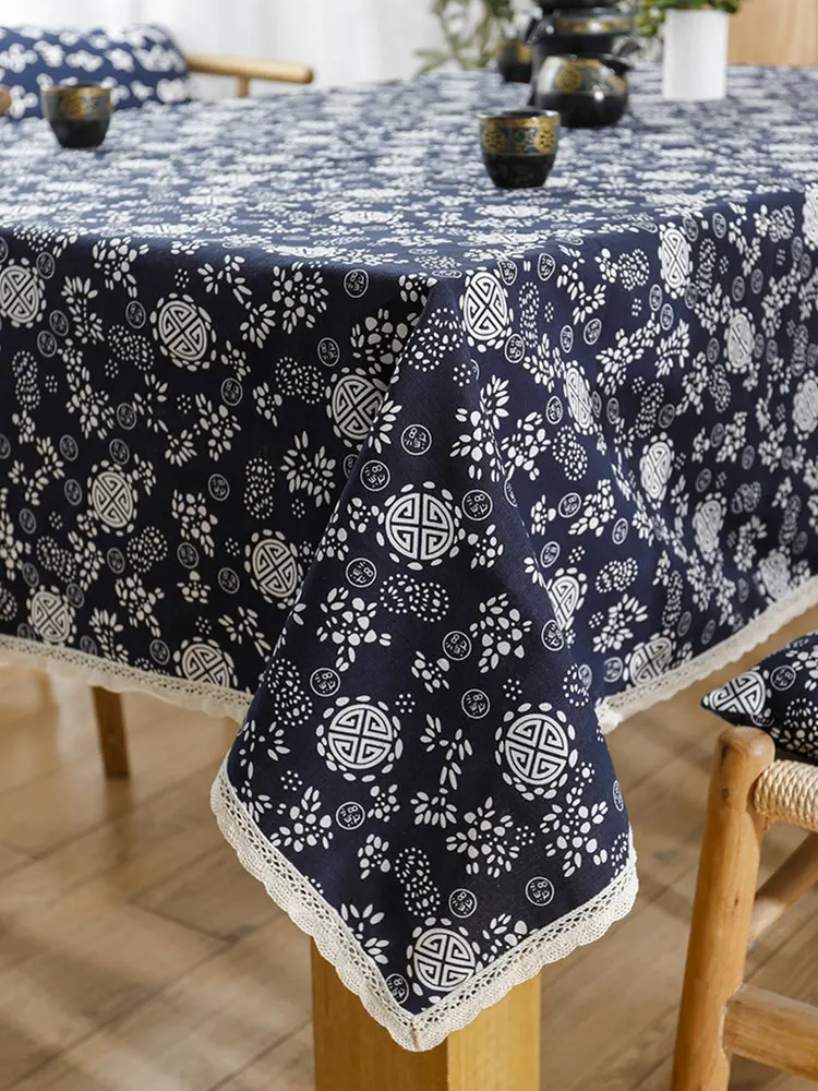 Blue flower retro tablecloth fabric art anti scalding cotton linen dining table coffee table cover cloth long lace tablecloth
Blue flower retro tablecloth fabric art anti scalding cotton linen dining table coffee table cover cloth long lace tablecloth