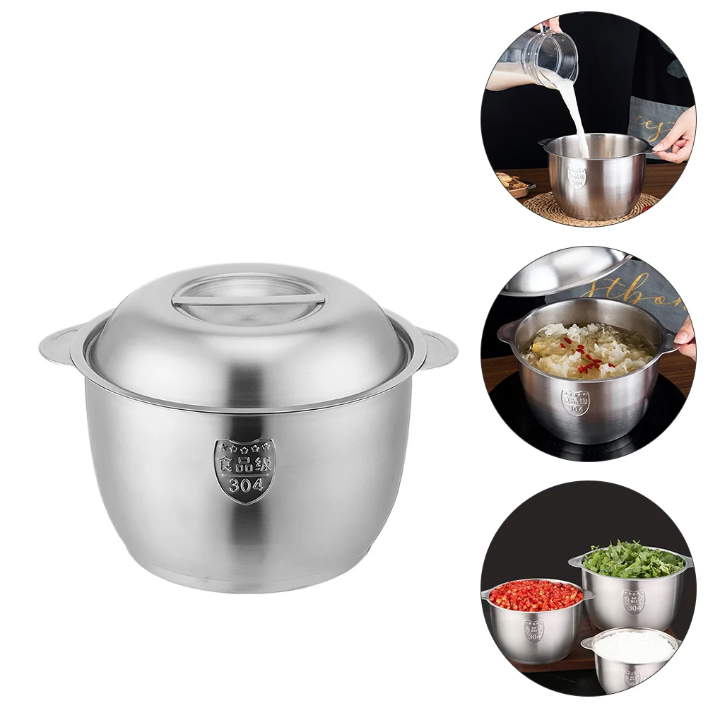Pot Stainless Steel Bowls Lids Metal Soup Cooking Stock Sauce Stew Cookware Grease Container Storage Warmer Stockpot Prep Oil
Pot Stainless Steel Bowls Lids Metal Soup Cooking Stock Sauce Stew Cookware Grease Container Storage Warmer Stockpot Prep Oil