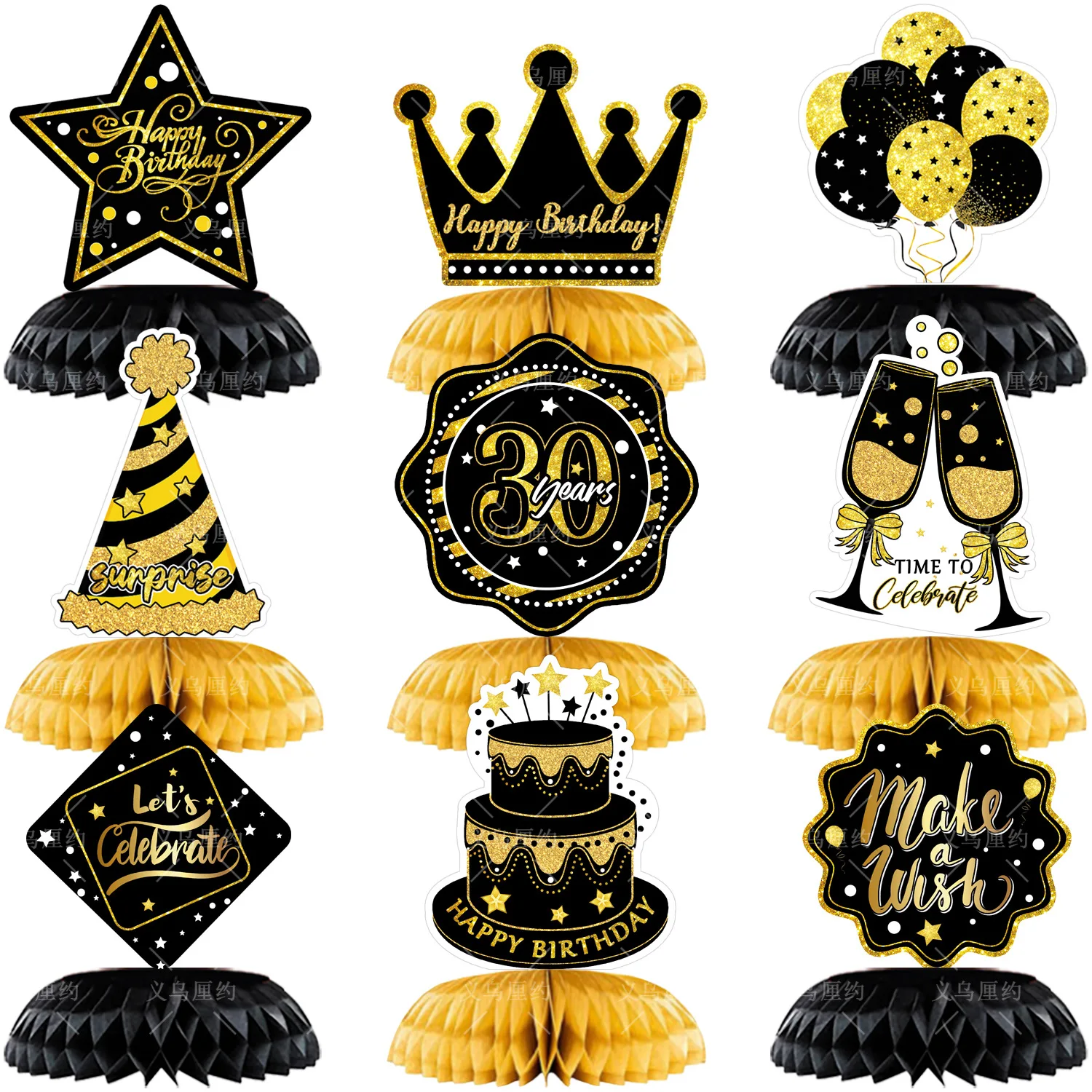 20 30 40 50-year-old Happy Birthday Party Honeycomb Ball Decoration Honeycomb Paper Fan Desktop Decoration Supplies
20 30 40 50-year-old Happy Birthday Party Honeycomb Ball Decoration Honeycomb Paper Fan Desktop Decoration Supplies