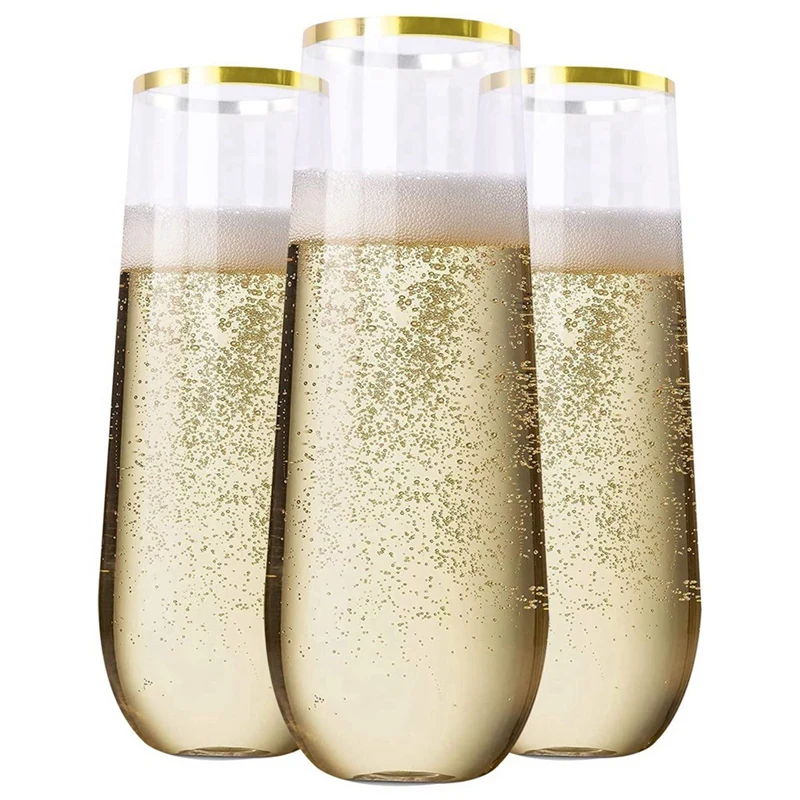 24 Pieces Stemless Plastic Champagne Flutes, 9Oz Gold Rim Plastic Champagne Glasses, Clear Plastic Toasting Glasses
24 Pieces Stemless Plastic Champagne Flutes, 9Oz Gold Rim Plastic Champagne Glasses, Clear Plastic Toasting Glasses