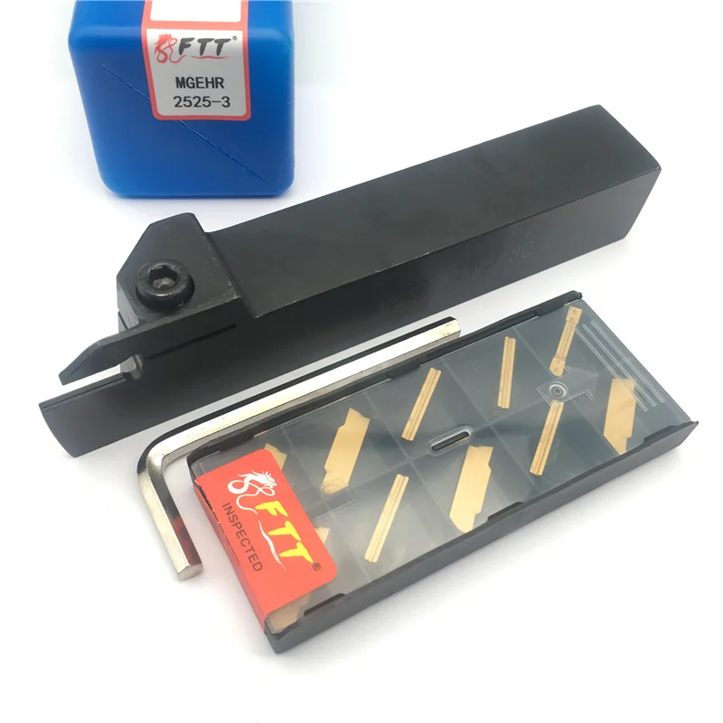 1PC MGEHR2525-3 CNC External 25mm Grooving Lathe Tool Holder with 10PCS MGMN300 M FT4025 Carbide Insert blades
1PC MGEHR2525-3 CNC External 25mm Grooving Lathe Tool Holder with 10PCS MGMN300 M FT4025 Carbide Insert blades