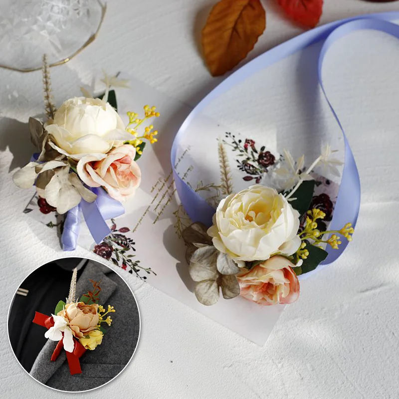 Artificial Roses Wrist Flowers Corsage Bracelet Bride Bridesmaid for Women Men Wedding Bracelets Props Accessories Supplies
Artificial Roses Wrist Flowers Corsage Bracelet Bride Bridesmaid for Women Men Wedding Bracelets Props Accessories Supplies