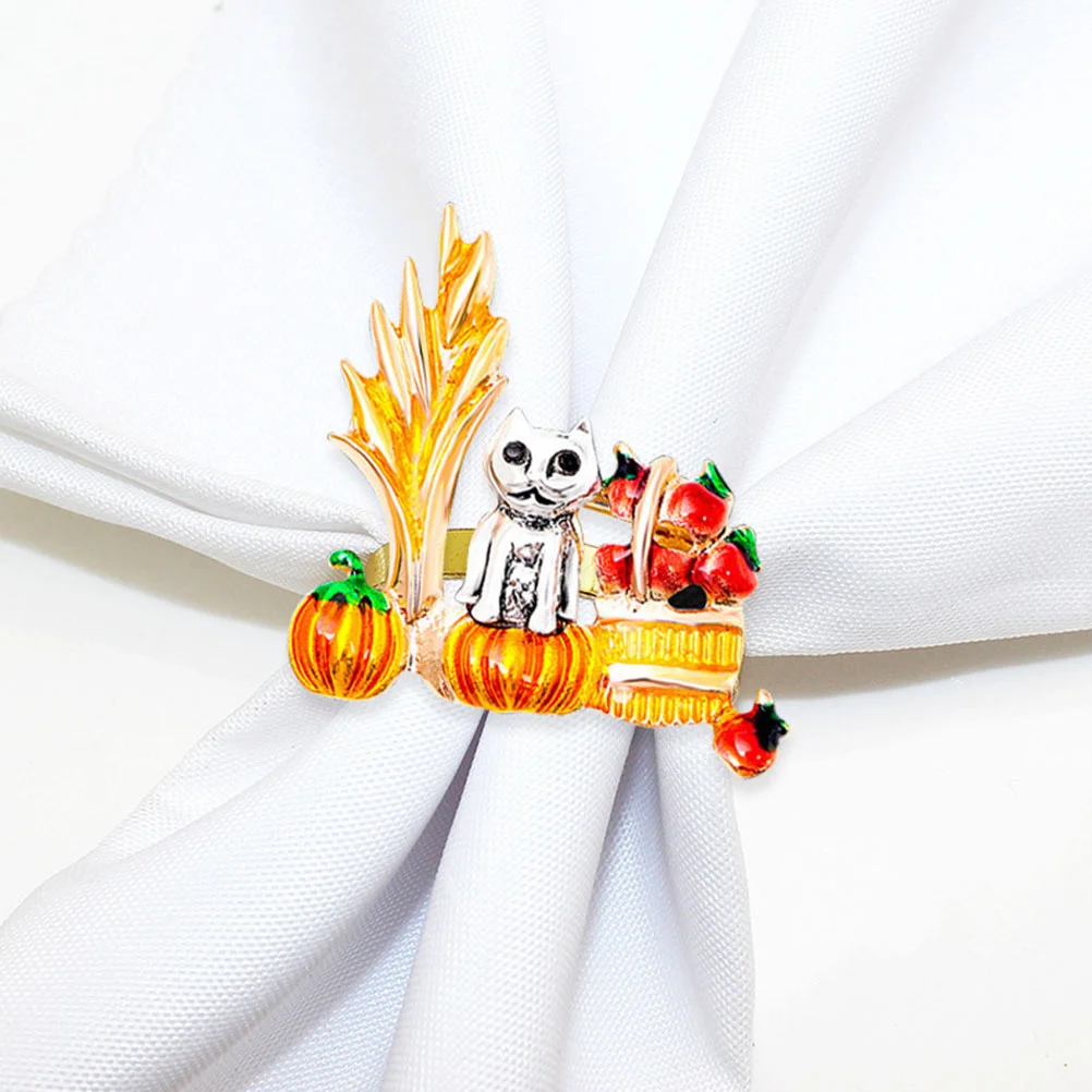 4pcs Pumpkin Cat Napkin Rings Halloween Thanksgiving Napkin Ring Buckles Banquet Dinner Table Decoration
4pcs Pumpkin Cat Napkin Rings Halloween Thanksgiving Napkin Ring Buckles Banquet Dinner Table Decoration
