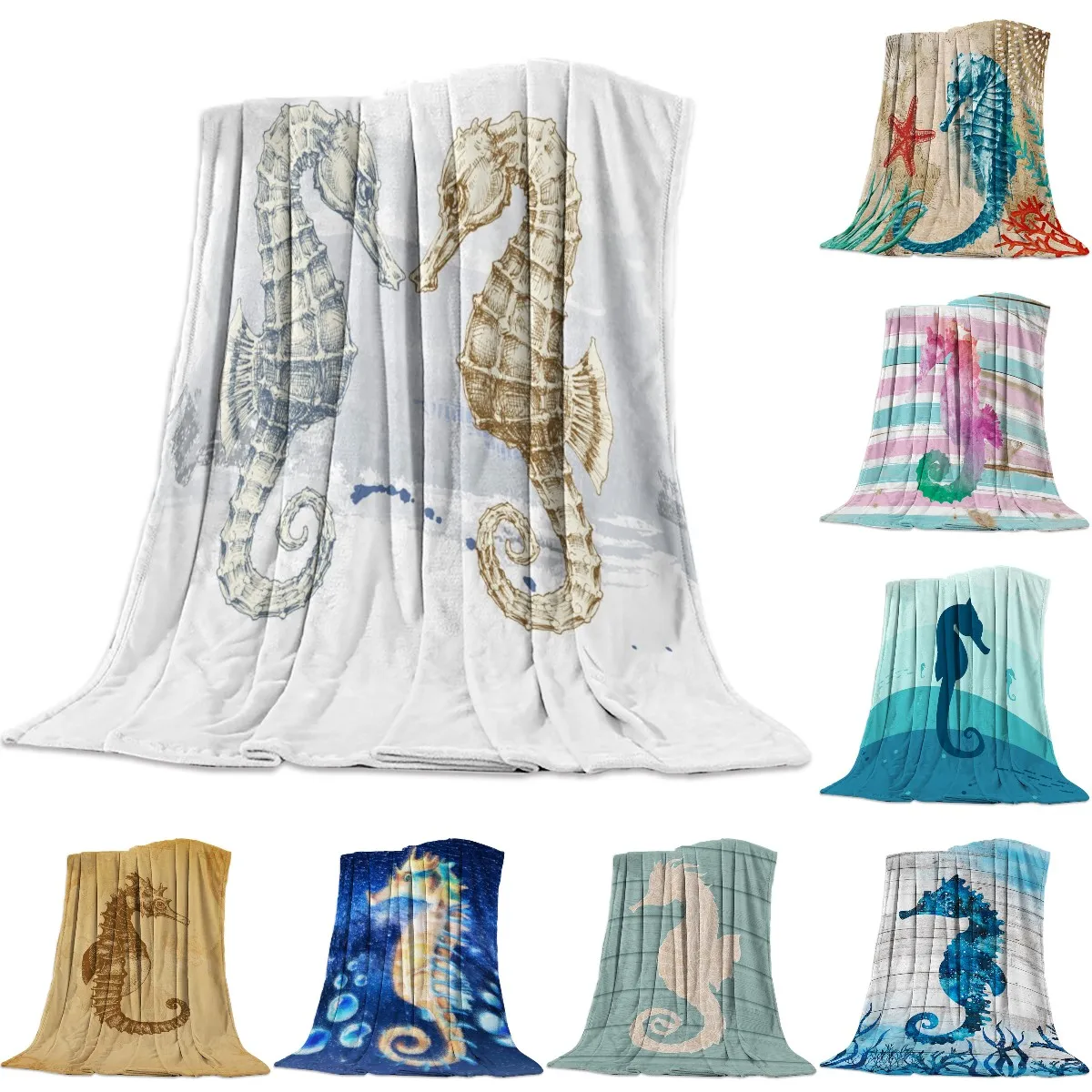 Seahorse Mediterranean Style Flannel Fleece Bed Blanket Bedspread Coverlet Bed Cover Soft Lightweight Warm Cozy Throw Blankets
Seahorse Mediterranean Style Flannel Fleece Bed Blanket Bedspread Coverlet Bed Cover Soft Lightweight Warm Cozy Throw Blankets