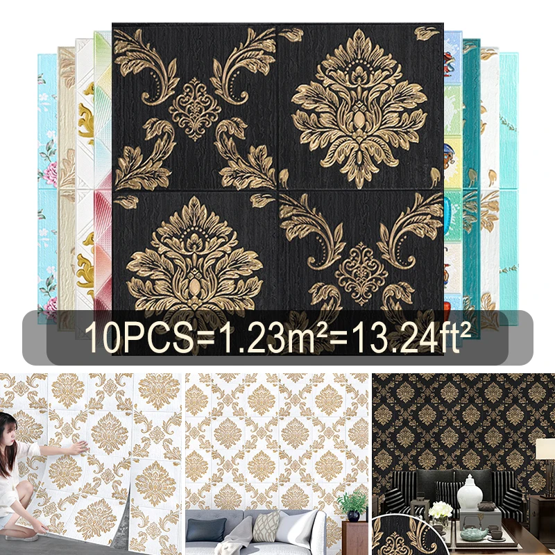 10PCS 35*35cm 3D Self-Adhesive Panel Wall Stickers Waterproof Foam Tile Living Room TV Background Protection Baby Wallpaper
10PCS 35*35cm 3D Self-Adhesive Panel Wall Stickers Waterproof Foam Tile Living Room TV Background Protection Baby Wallpaper