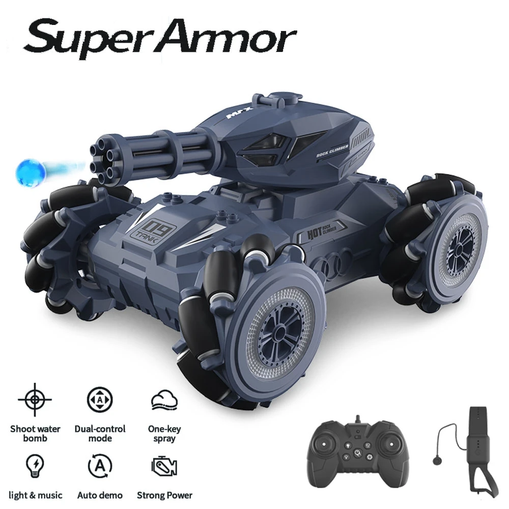 

JJRC Q126 Water Bomb RC Tank 2.4Gz All Terrains RC Car Sounds & Lights RC Battle Tanks Military Battle War Tanks Toy