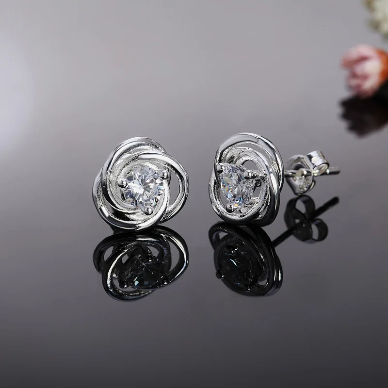925 Sterling Silver Weave AAA Zircon Earrings for Wedding Fashion Stud Earrings Women Charm Jewelry
925 Sterling Silver Weave AAA Zircon Earrings for Wedding Fashion Stud Earrings Women Charm Jewelry