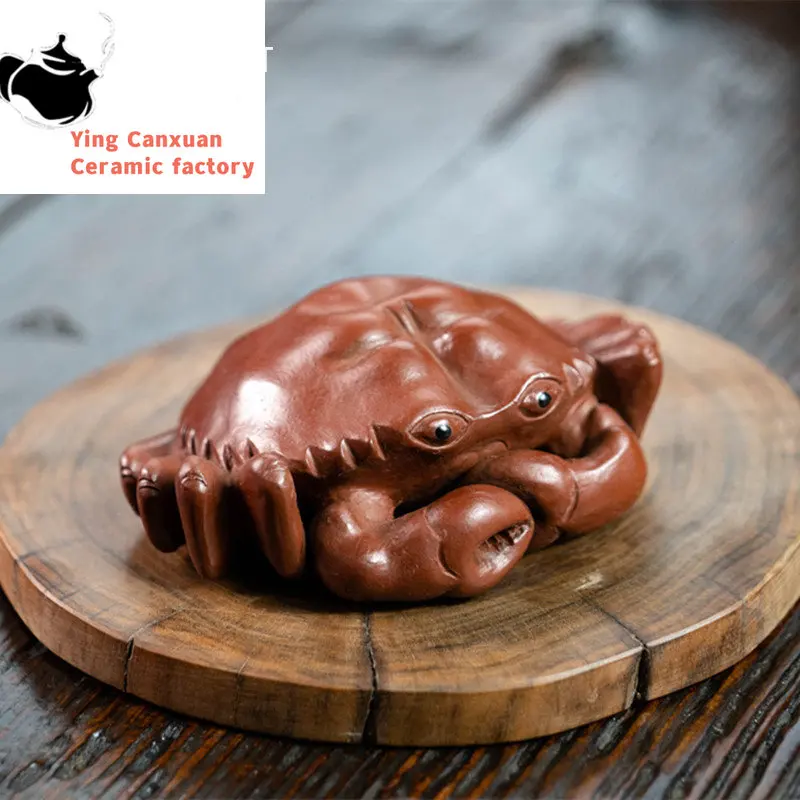 Creativity Handmade Sculpture Crab Ornaments Tea Figurine Crafts Chinese Yixing Purple Clay Tea Pet Lucky Tea Set Decoration
Creativity Handmade Sculpture Crab Ornaments Tea Figurine Crafts Chinese Yixing Purple Clay Tea Pet Lucky Tea Set Decoration