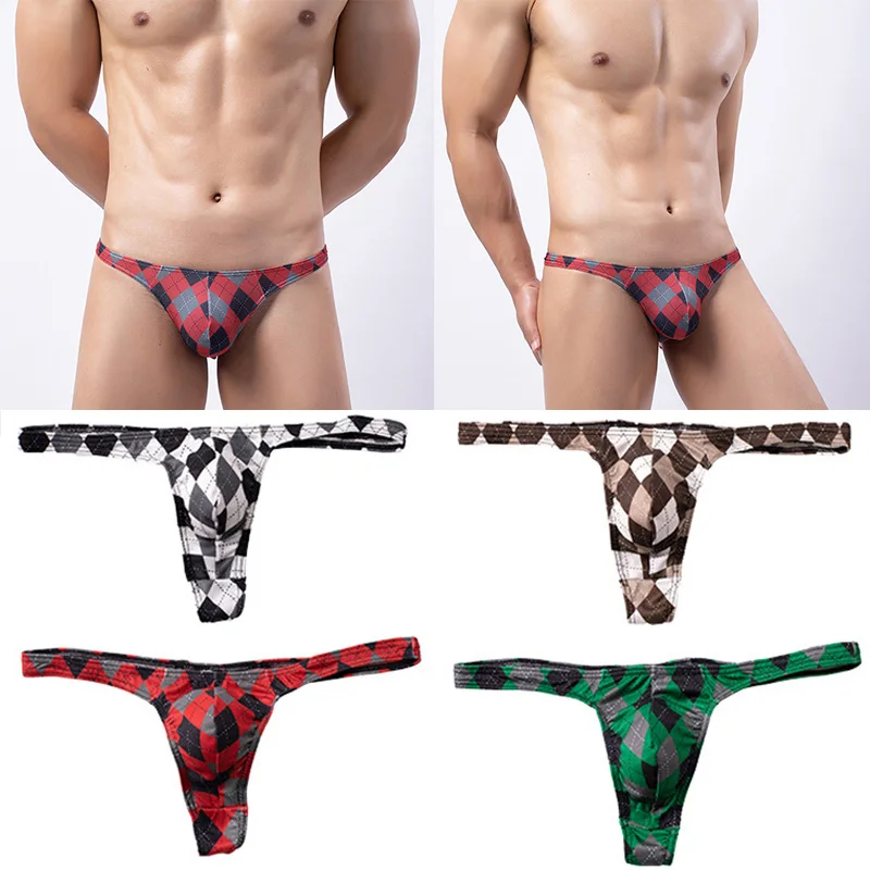 New Men's Plaid Underwear Ice Silk Thin Quick-drying Briefs Men Sexy Breathable Low Rise G-string Underpants Drop Shipping
New Men's Plaid Underwear Ice Silk Thin Quick-drying Briefs Men Sexy Breathable Low Rise G-string Underpants Drop Shipping