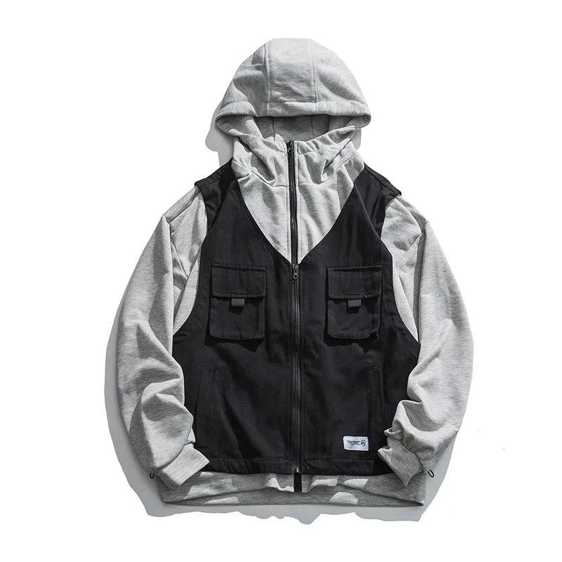 Techwear Tactical Functional Cargo Vest Jackets Coats Men Pockets Casual Bomber Outerwear Hip Hop Fake Two Pieces Streetwear
Techwear Tactical Functional Cargo Vest Jackets Coats Men Pockets Casual Bomber Outerwear Hip Hop Fake Two Pieces Streetwear