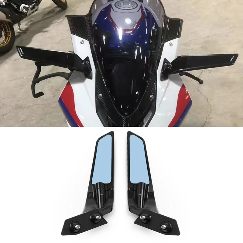 Motorcycle Rearview Mirrors Wind Wing Adjustable Rotating Side Mirrors For -BMW S1000RR S1000 RR 2019 -2022 Black
Motorcycle Rearview Mirrors Wind Wing Adjustable Rotating Side Mirrors For -BMW S1000RR S1000 RR 2019 -2022 Black