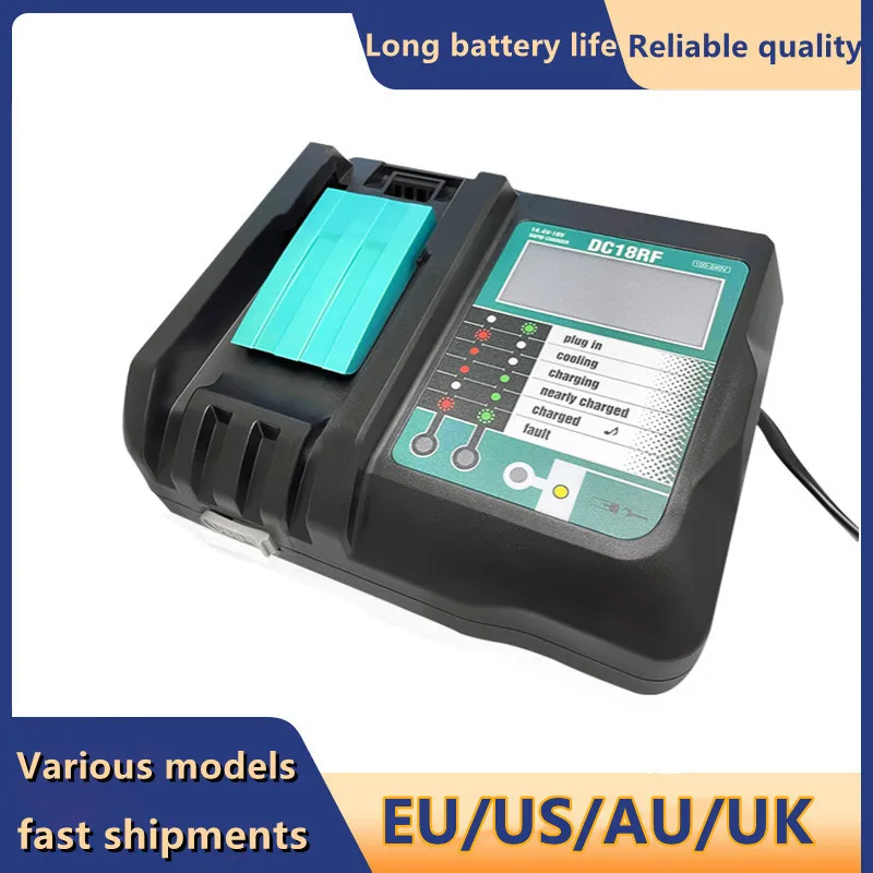 Suitable for Makiti Mutian Charger 14.4-18V Charger Fast Charge 3.5A with Screen DC18RF EU/US/AU/UK
Suitable for Makiti Mutian Charger 14.4-18V Charger Fast Charge 3.5A with Screen DC18RF EU/US/AU/UK