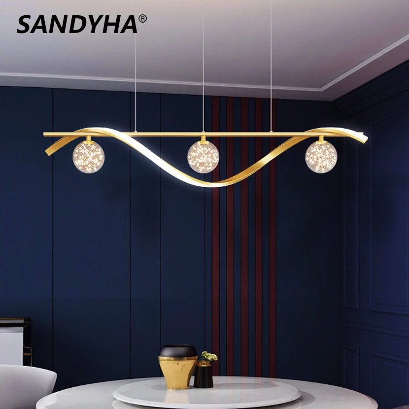 SANDYHA LED Stars Clear Glass Ball Chandelier Dining Room Table Bar Pendant Light Kitchen Island Hanging Warm Cold Lighting Lamp 
SANDYHA LED Stars Clear Glass Ball Chandelier Dining Room Table Bar Pendant Light Kitchen Island Hanging Warm Cold Lighting Lamp