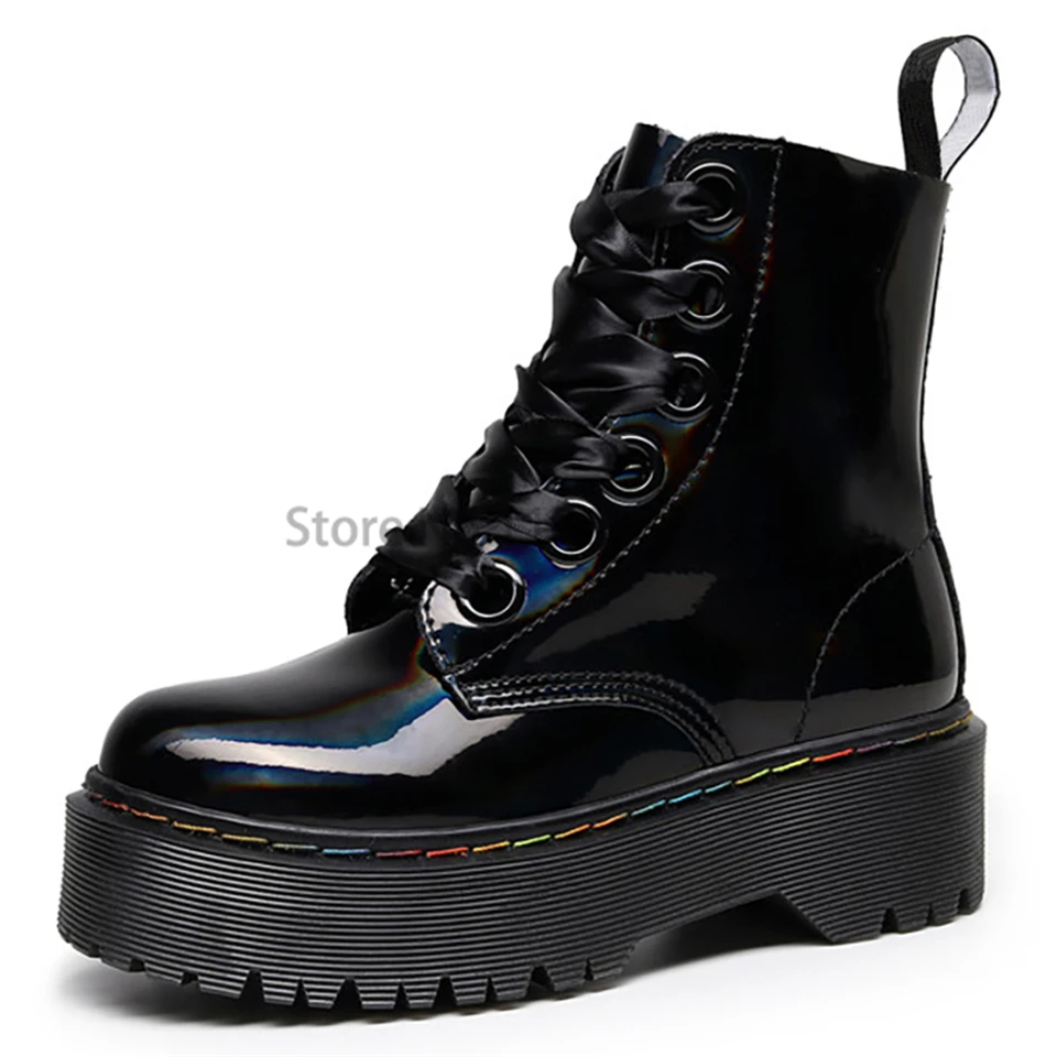 Brand Design Women Platform Ankle Boots 2022 Winter New Female Reflective Punk Motorcycle Leather Boots Unisex Men Lace Up Shoes
Brand Design Women Platform Ankle Boots 2022 Winter New Female Reflective Punk Motorcycle Leather Boots Unisex Men Lace Up Shoes