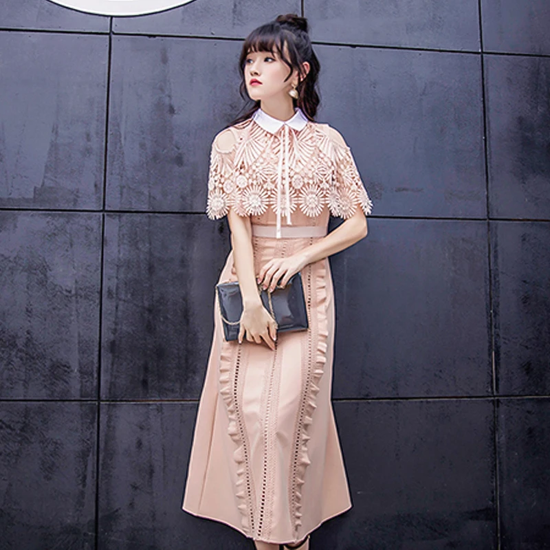F GIRLSVintage cloak sleeves casual dress woman black beige lace hollow out mid vestidos party street New summer spring mid
F GIRLSVintage cloak sleeves casual dress woman black beige lace hollow out mid vestidos party street New summer spring mid