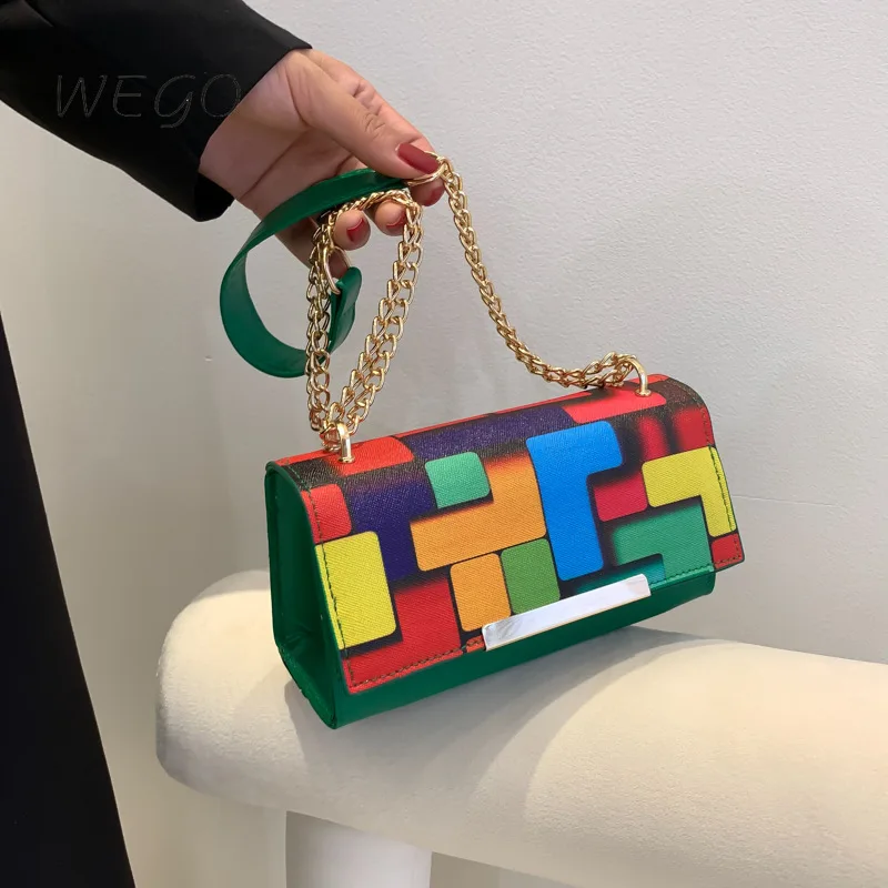 Fashion Chain Shoulder Bag Colorful Block Women's Personality 2023 Fashion Underarm Small Square Bag
Fashion Chain Shoulder Bag Colorful Block Women's Personality 2023 Fashion Underarm Small Square Bag