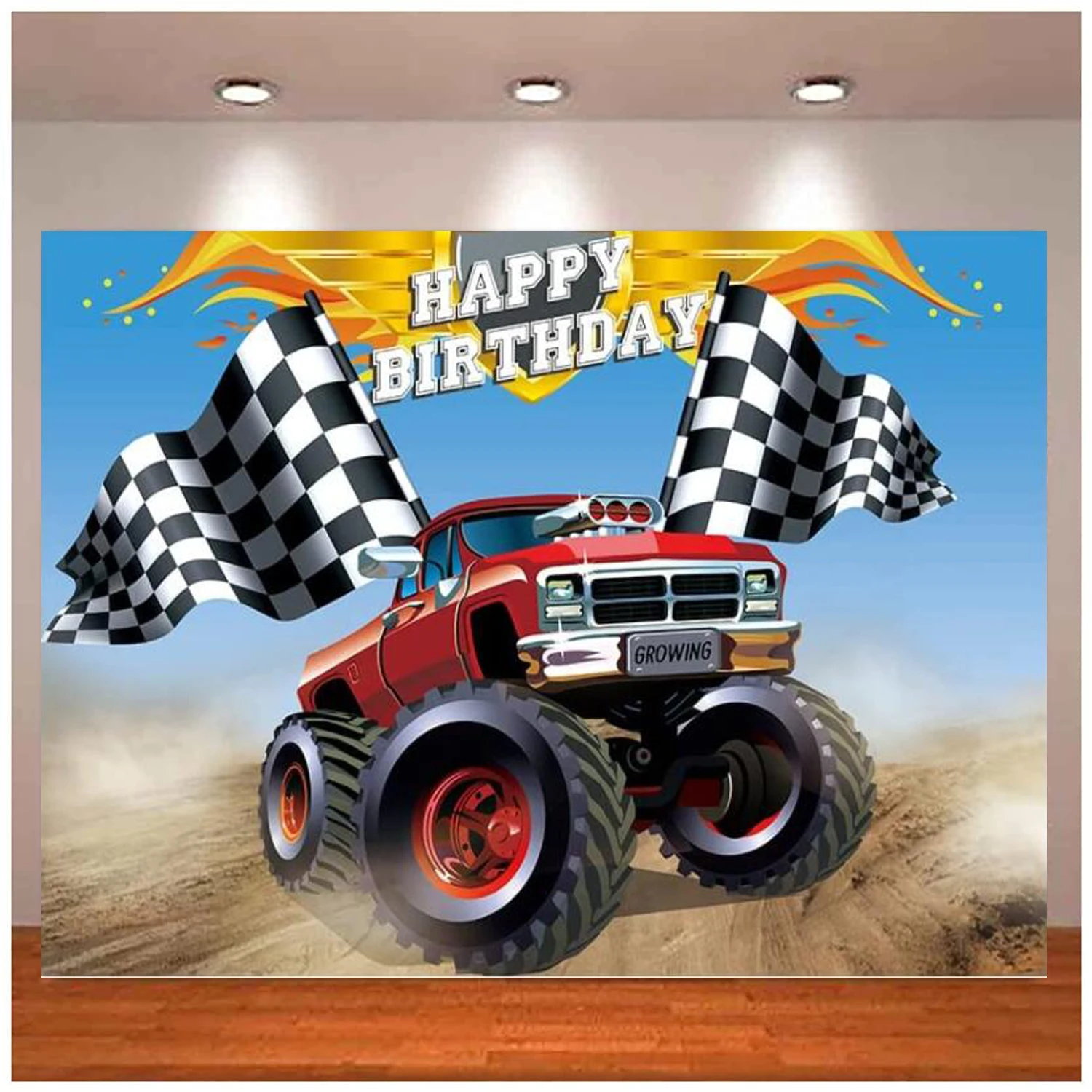 Truck Racing Photography Backdrop Monster Happy Birthday Kids Boy Car Speed Cool Banner Grave Digger Big Wheels Man Background
Truck Racing Photography Backdrop Monster Happy Birthday Kids Boy Car Speed Cool Banner Grave Digger Big Wheels Man Background
