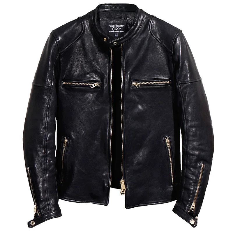 Free shipping.Biker Quality quality Italy oil tanned leather jacket.black thick luxury sheepskin coat.vintage slim clothes
Free shipping.Biker Quality quality Italy oil tanned leather jacket.black thick luxury sheepskin coat.vintage slim clothes