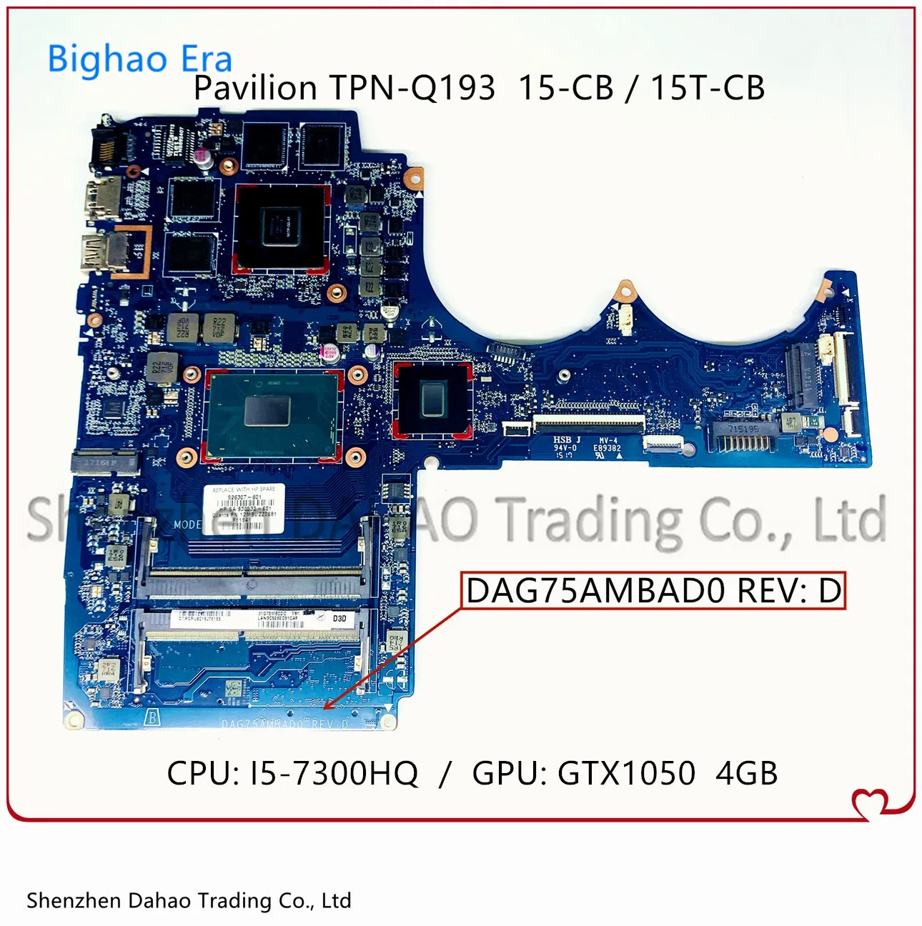 Материнская плата для ноутбука TPN-Q193 HP 15-CB DAG75AMBAD0 с процессором i5-7300HQ GTX1050 4GB-GPU 100% полностью протестирована 926307-601 926307-001
Материнская плата для ноутбука TPN-Q193 HP 15-CB DAG75AMBAD0 с процессором i5-7300HQ GTX1050 4GB-GPU 100% полностью протестирована 926307-601 926307-001