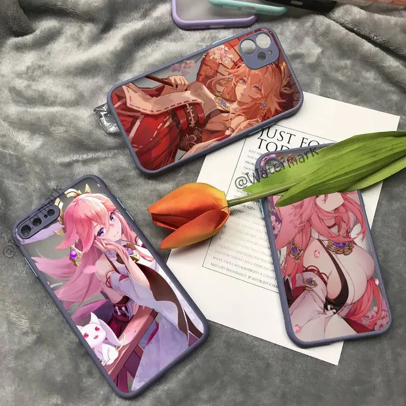 Genshin Impact Yae Miko Phone Case For IPhone 13 12 11 Pro Max Xs Xr X 7 8 Plus Grayish Purple Matte Translucent Coque
Genshin Impact Yae Miko Phone Case For IPhone 13 12 11 Pro Max Xs Xr X 7 8 Plus Grayish Purple Matte Translucent Coque
