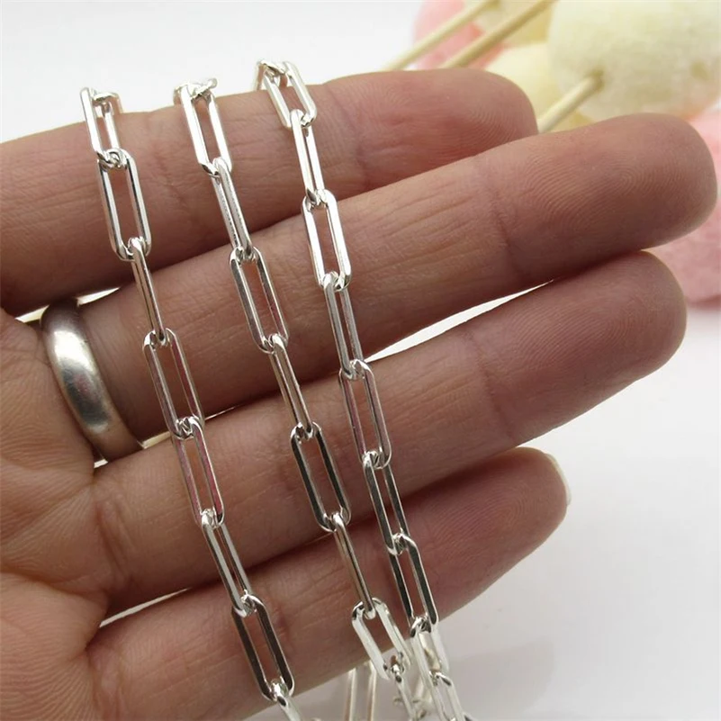 10cm/Lots 925 Sterling Silver Paperclip Chain For Jewelry Making DIY Square Link Chain Necklace Accessories ( Not Cut )
10cm/Lots 925 Sterling Silver Paperclip Chain For Jewelry Making DIY Square Link Chain Necklace Accessories ( Not Cut )