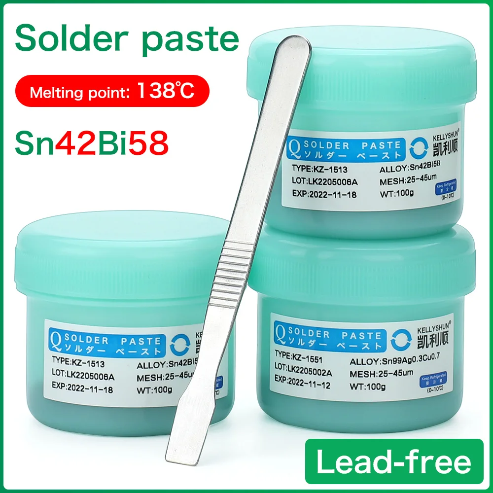 Low Temperature Lead-free Syringe smd Solder Paste Flux For Soldering Led Sn42Bi58 138℃ SMD Repair Welding paste
Low Temperature Lead-free Syringe smd Solder Paste Flux For Soldering Led Sn42Bi58 138℃ SMD Repair Welding paste