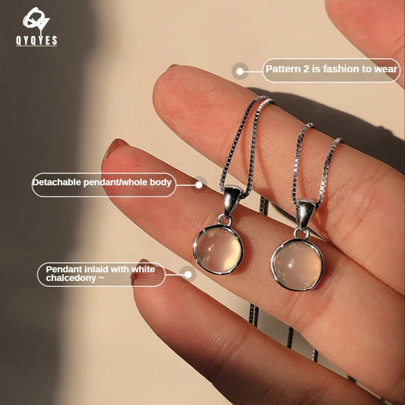 White Chalcedony Choker Necklaces Women 925 Sterling Silver Clavicle Chain Female Jewelry Simple Temperament on the Neck
White Chalcedony Choker Necklaces Women 925 Sterling Silver Clavicle Chain Female Jewelry Simple Temperament on the Neck