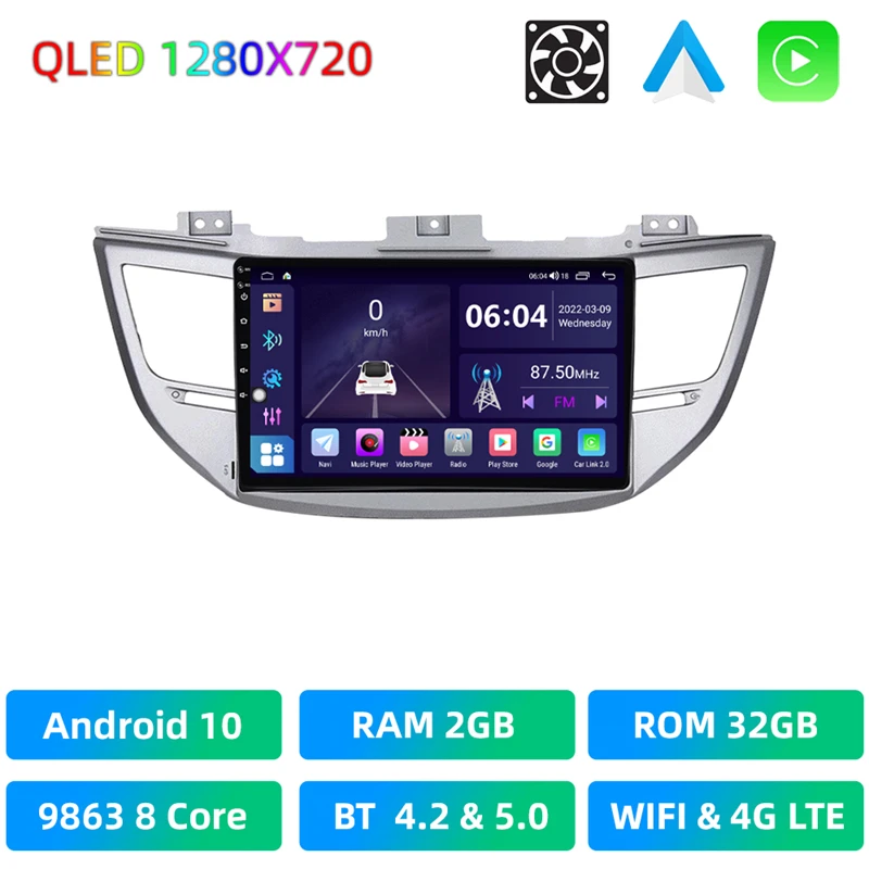 Автомагнитола 9 "QLED CarPlay Android 10, автомобильное радио, стерео, мультимедийный плеер для Hyundai Tucson IX35 2015 2016 2017 2Din, 2 Din, DVD
Автомагнитола 9 "QLED CarPlay Android 10, автомобильное радио, стерео, мультимедийный плеер для Hyundai Tucson IX35 2015 2016 2017 2Din, 2 Din, DVD
