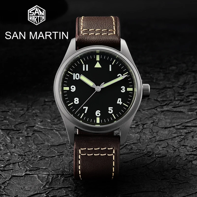 San Martin Luxury Mens Pilot Watches Titanium Case NH35A Automatic Watch Waterproof Luminous Mechanical Watch Men's Diving Watch
San Martin Luxury Mens Pilot Watches Titanium Case NH35A Automatic Watch Waterproof Luminous Mechanical Watch Men's Diving Watch