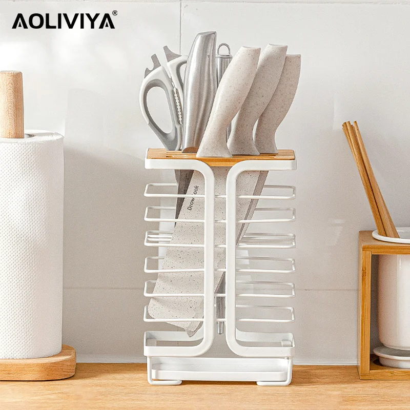AOLIVIYA Kitchen Knife Rack Iron with Tray Drain Knife Rack Fruit Knife Scissors Storage Rack
AOLIVIYA Kitchen Knife Rack Iron with Tray Drain Knife Rack Fruit Knife Scissors Storage Rack