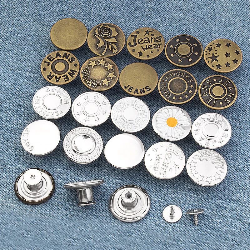 5pcs/Set Pants Reduce Waist Snap Fastener Jeans Button Detachable Nail-free Metal Buttons Adjust Button Coat Fit Clothing
5pcs/Set Pants Reduce Waist Snap Fastener Jeans Button Detachable Nail-free Metal Buttons Adjust Button Coat Fit Clothing