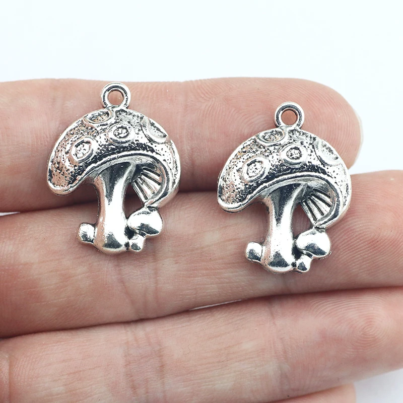10 Pieces 25*20mm Mixed Alloy Antique Silver Color Mushroom Charms Vintage Pendant Accessory For DIY Jewelry Making
10 Pieces 25*20mm Mixed Alloy Antique Silver Color Mushroom Charms Vintage Pendant Accessory For DIY Jewelry Making
