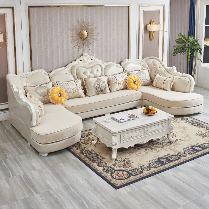 European-style Fabric Sofa Combination U-shaped Double Imperial Concubine Solid Wood Size Apartment Light Luxury Living Room
European-style Fabric Sofa Combination U-shaped Double Imperial Concubine Solid Wood Size Apartment Light Luxury Living Room