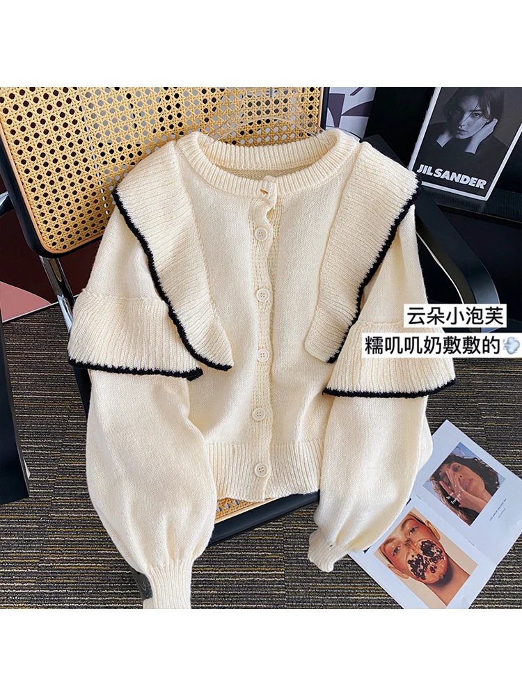 Korean Fashion Vintage Contrast Ruffle Red Sweater Crop Cardigan Kawaii Pull Fashion Korean Clothes Knit Cardigan Coat
Korean Fashion Vintage Contrast Ruffle Red Sweater Crop Cardigan Kawaii Pull Fashion Korean Clothes Knit Cardigan Coat