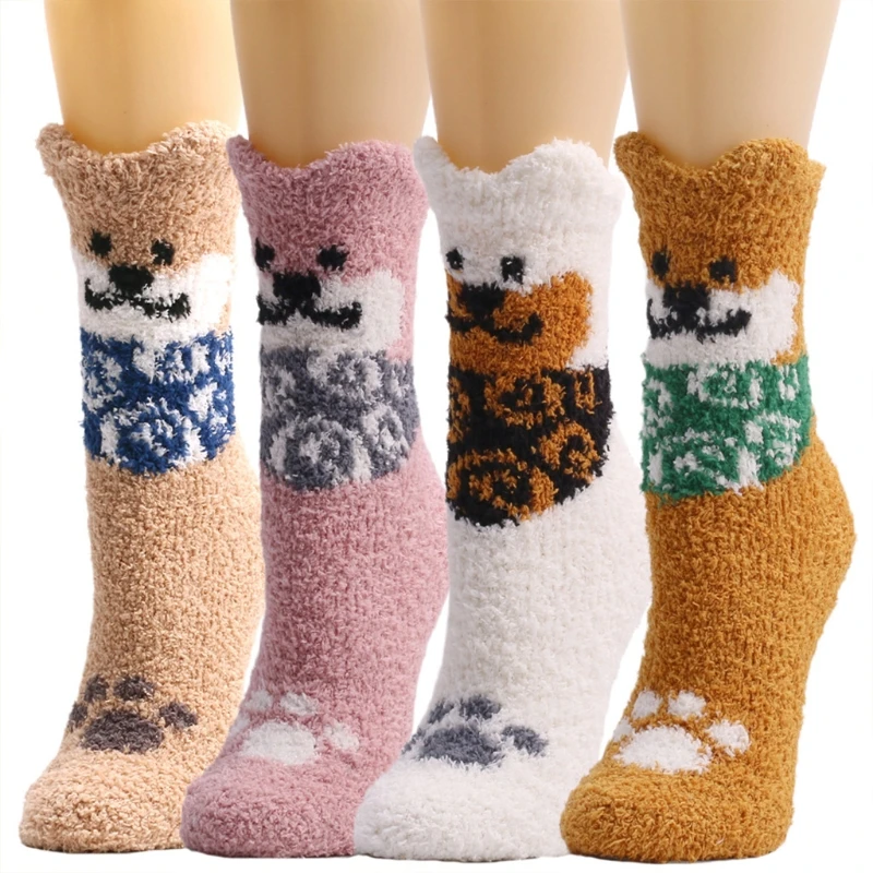 Women Winter Novelty Fuzzy Slipper Socks Funny Cartoon Dog for CAT Pattern Ticken Fluffy Warm Plush Sleeping Hosi 37JB
Women Winter Novelty Fuzzy Slipper Socks Funny Cartoon Dog for CAT Pattern Ticken Fluffy Warm Plush Sleeping Hosi 37JB