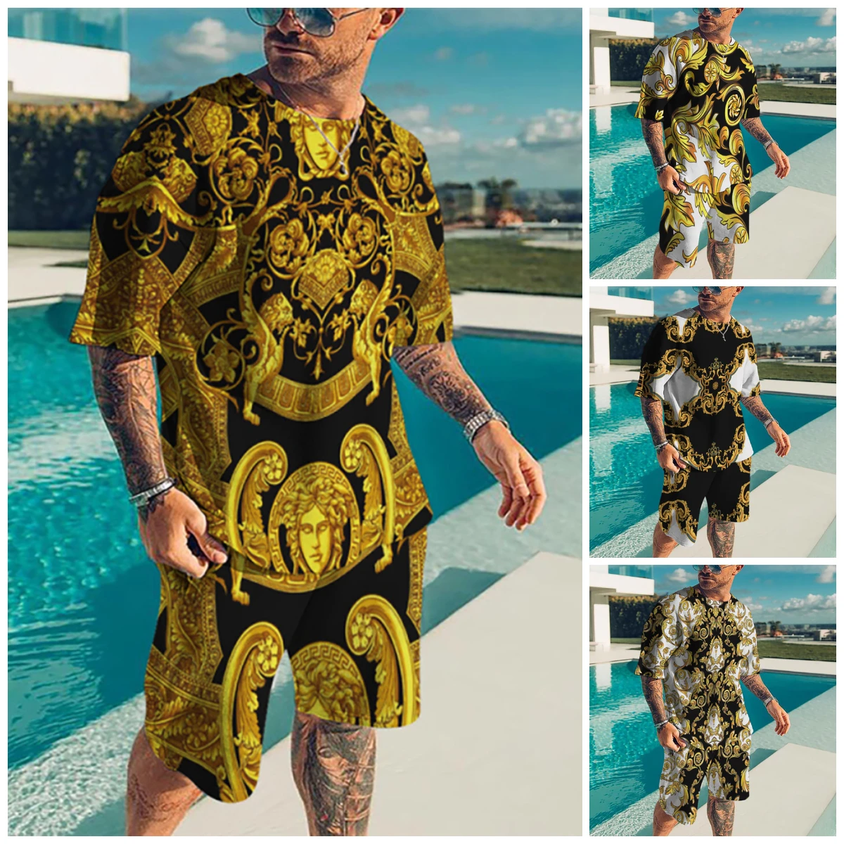 T-Shirt for Mens 3D Printing Crew Neck Short Sleeve Tee Set Summer Oversized t shirt Men Tracksuit 2 Piece Sets Suit Clothing
T-Shirt for Mens 3D Printing Crew Neck Short Sleeve Tee Set Summer Oversized t shirt Men Tracksuit 2 Piece Sets Suit Clothing