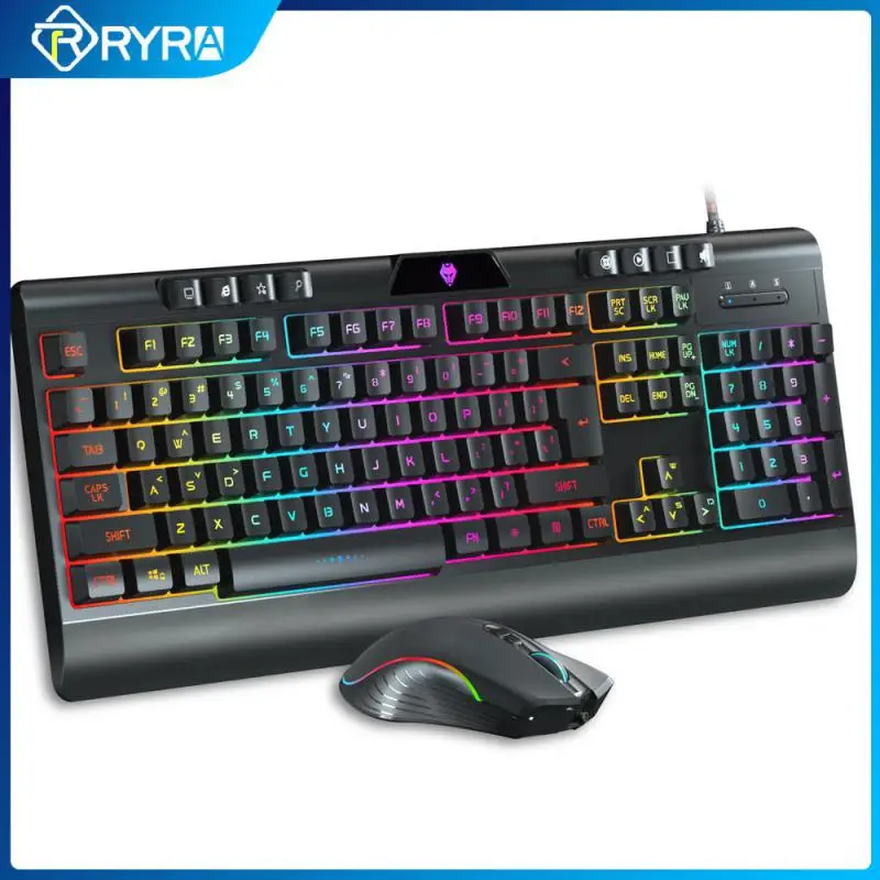 RYRA V8000 Wired Keyboard And Mouse Combo Full-size Keyboard 1600dpi Mouse Set With 104 Keys RGB Backlight For Computer Laptop
RYRA V8000 Wired Keyboard And Mouse Combo Full-size Keyboard 1600dpi Mouse Set With 104 Keys RGB Backlight For Computer Laptop