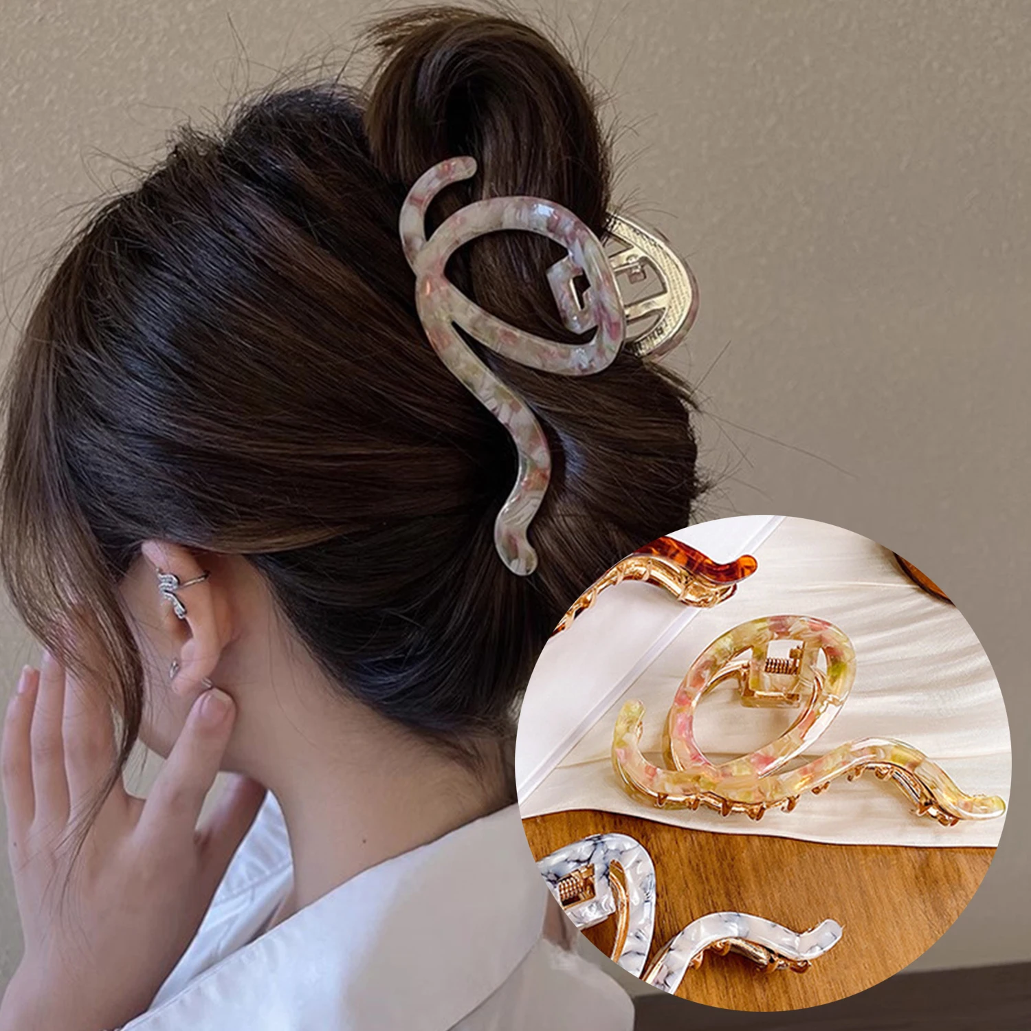 Letter Q Design Hair Claw Temperament Vintage High Quality Acetate Hair Clips For Women Girls Shower Simple Hair Accessories
Letter Q Design Hair Claw Temperament Vintage High Quality Acetate Hair Clips For Women Girls Shower Simple Hair Accessories