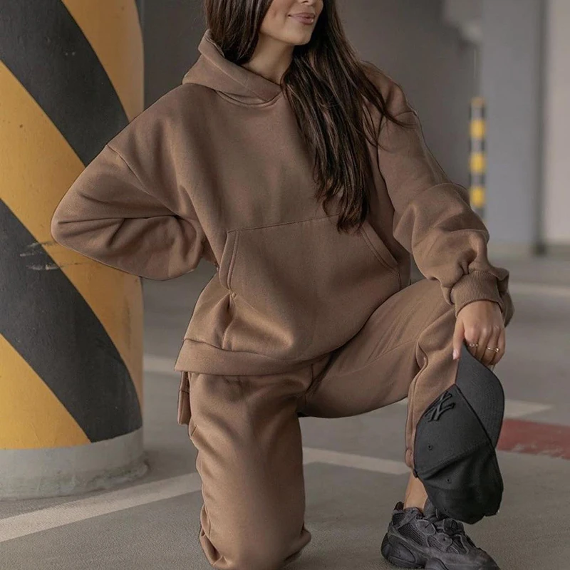 Autumn Winter Two Piece Sets Women Tracksuit Set Outfits Black Fleece Hoodies Jogger Pants Suits Female Split Sweatshirt Suit
Autumn Winter Two Piece Sets Women Tracksuit Set Outfits Black Fleece Hoodies Jogger Pants Suits Female Split Sweatshirt Suit