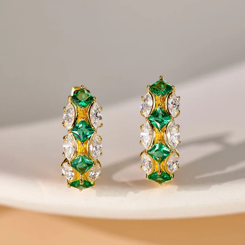 BLACK ANGEL Prevent Allergy Marquise Green Spinel Stud Earrings For Women Niche INS Wind Gold Delicate Ear Buckle Party Jewelry
BLACK ANGEL Prevent Allergy Marquise Green Spinel Stud Earrings For Women Niche INS Wind Gold Delicate Ear Buckle Party Jewelry