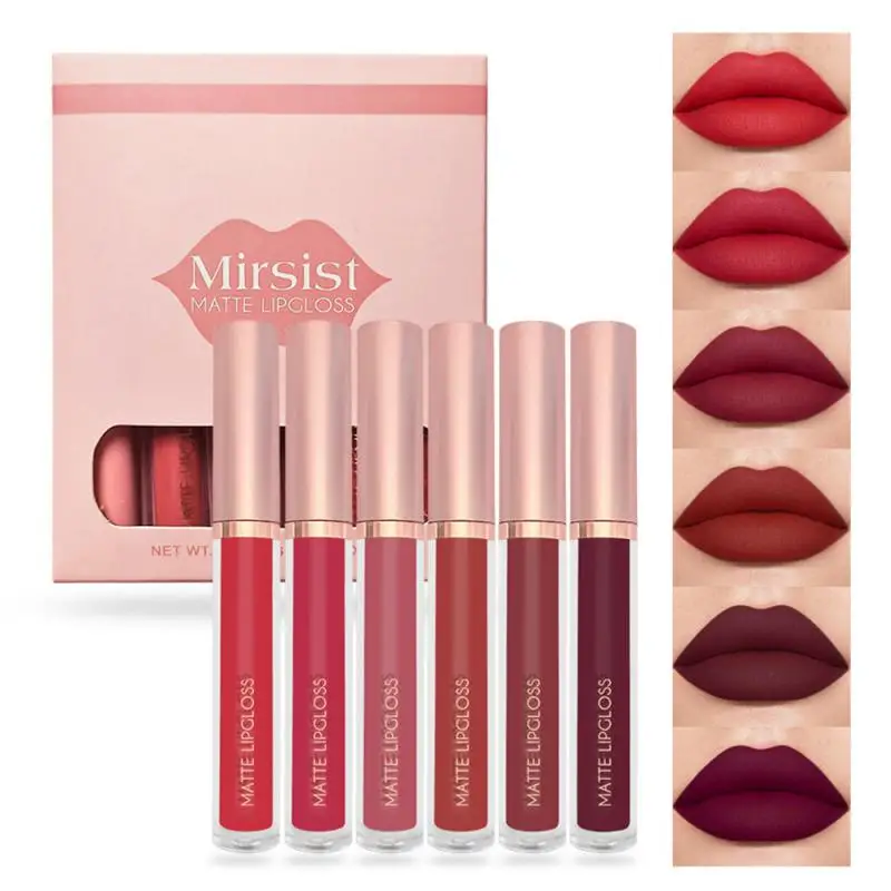 

6Pcs Set Velvet Matte Lipstick Lasting Non-stick Liquid Lipsticks Lip Gloss Lip Glaze Women Lips Makeup Cosmetics Labiales New