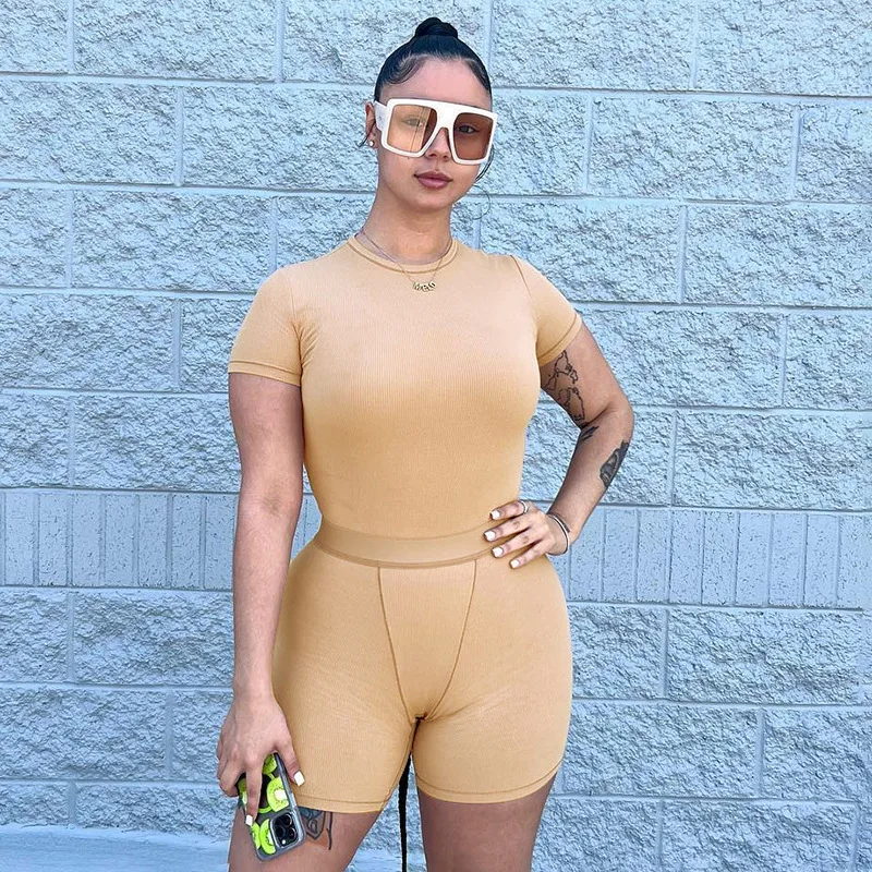 2023 Summer New Simple Solid Round Neck short sleeve Slim top tight shorts T-shirt casual suit Workout Tracksuits two pieces
2023 Summer New Simple Solid Round Neck short sleeve Slim top tight shorts T-shirt casual suit Workout Tracksuits two pieces