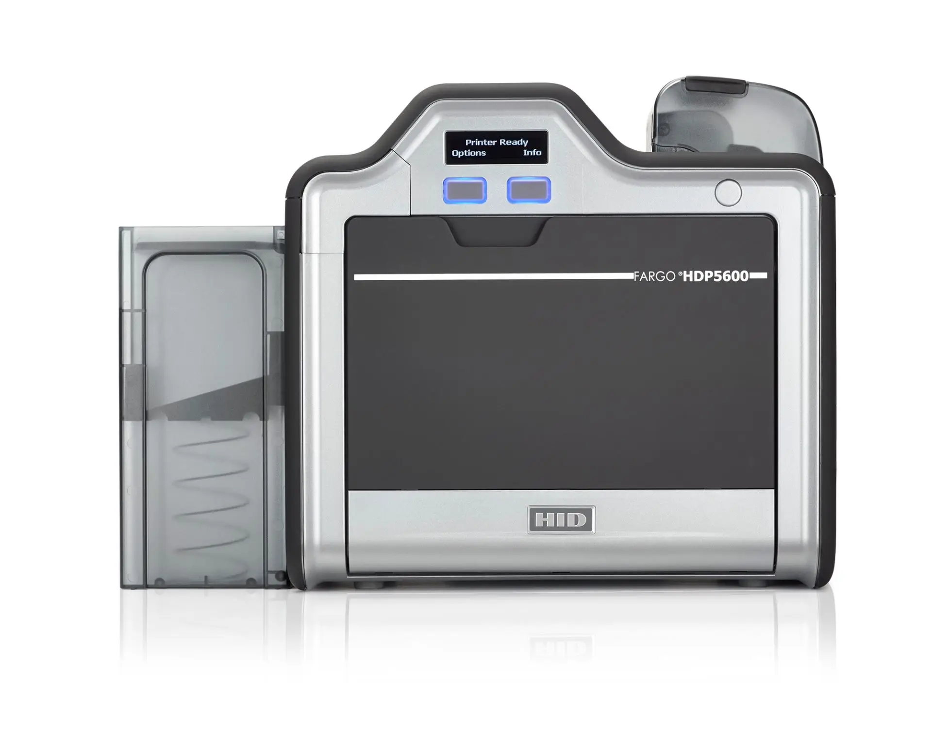 HID Far-go HDP5600 600 dpi single-side Card Printer use 084511 ribbon and 084500 film
HID Far-go HDP5600 600 dpi single-side Card Printer use 084511 ribbon and 084500 film