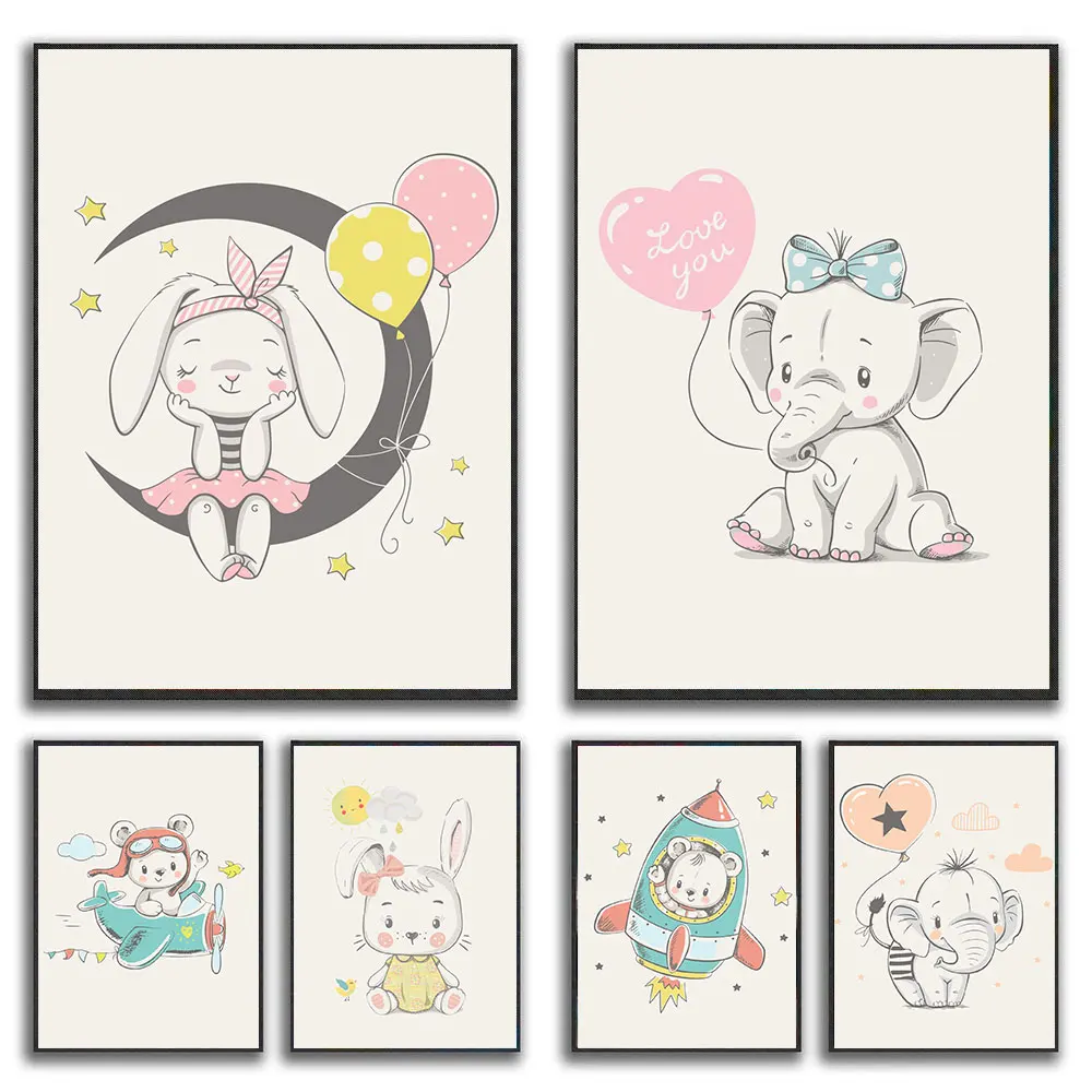 Cartoon Rabbit Elephent Nurser Wall Art Canvas Painting Nordic Star Balloon Cloud Poster And Print Wall Picture Kids Room Decor
Cartoon Rabbit Elephent Nurser Wall Art Canvas Painting Nordic Star Balloon Cloud Poster And Print Wall Picture Kids Room Decor